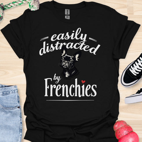 Easily distracted by frenchies - V13 - The Portrait T-Shirt